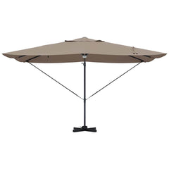 vidaXL Umbrella 351 x 250 x 253 cm Polyester and Aluminium Taupe 6