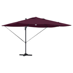 vidaXL Umbrella with LED Strip Lights Bordeaux Red 351 x 250 x 253 cm 2