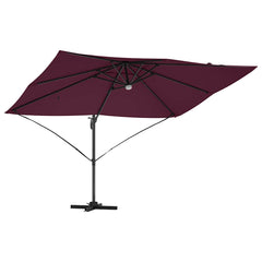 vidaXL Umbrella with LED Strip Lights Bordeaux Red 351 x 250 x 253 cm 5