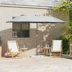vidaXL Garden Parasol 370 x 197 x 239 cm Polyester and Aluminium Sand 1