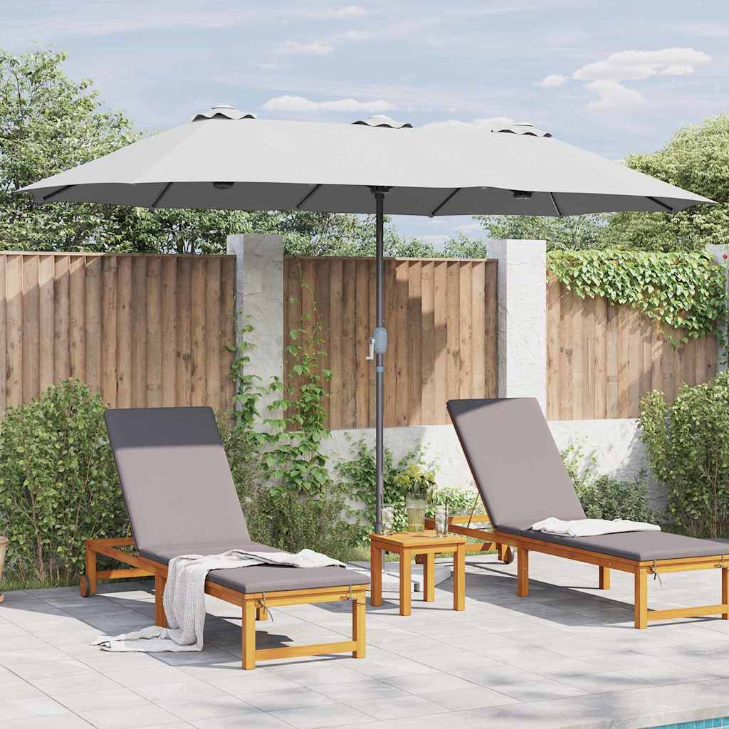 vidaXL Garden Parasol 370 x 197 x 239 cm Polyester and Aluminium Sand 4
