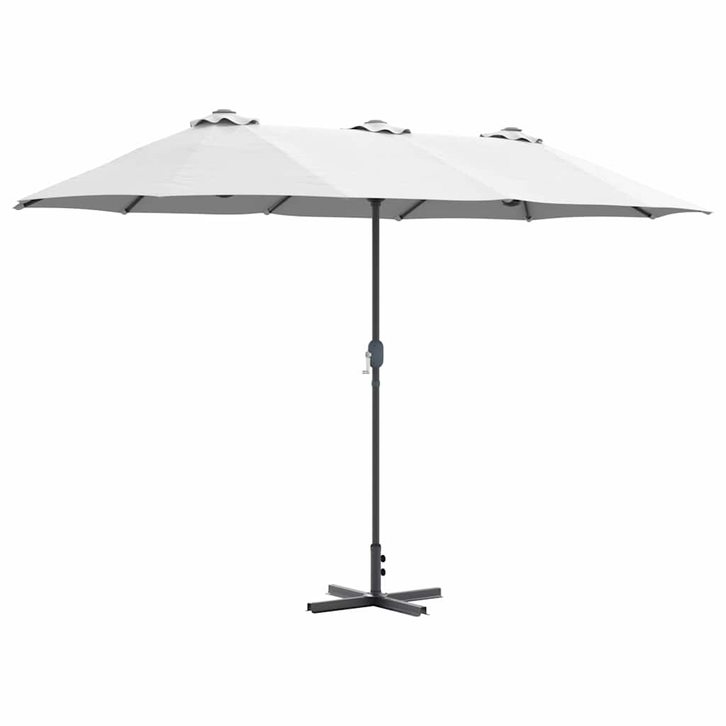 vidaXL Garden Parasol 370 x 197 x 239 cm Polyester and Aluminium Sand 2