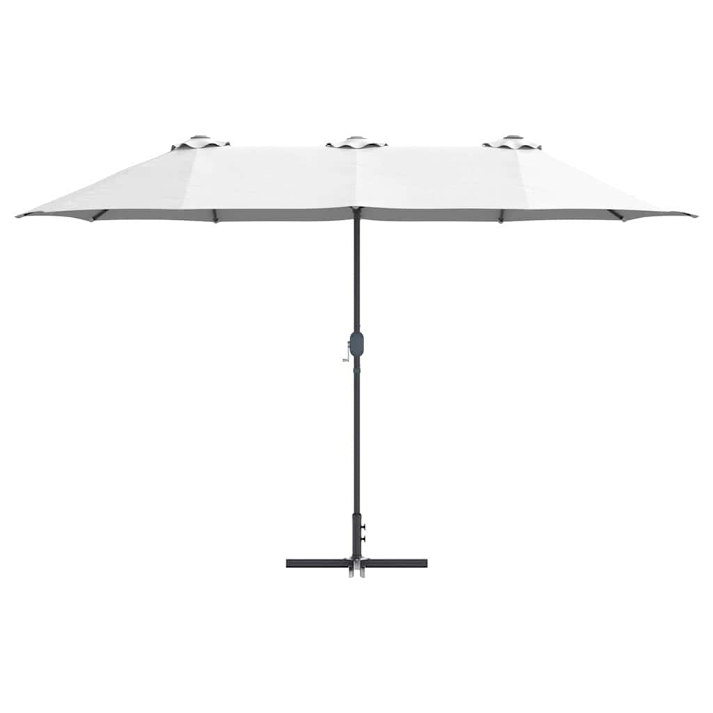 vidaXL Garden Parasol 370 x 197 x 239 cm Polyester and Aluminium Sand 5