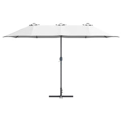 vidaXL Garden Parasol 370 x 197 x 239 cm Polyester and Aluminium Sand 5