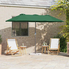 vidaXL Garden Parasol 370 x 197 x 239 cm Polyester and Aluminium Green 1