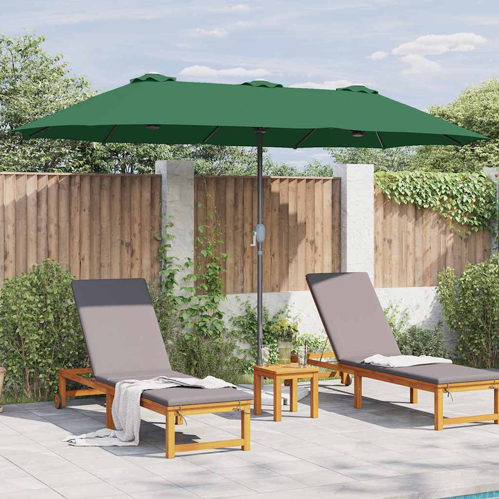vidaXL Garden Parasol 370 x 197 x 239 cm Polyester and Aluminium Green 4
