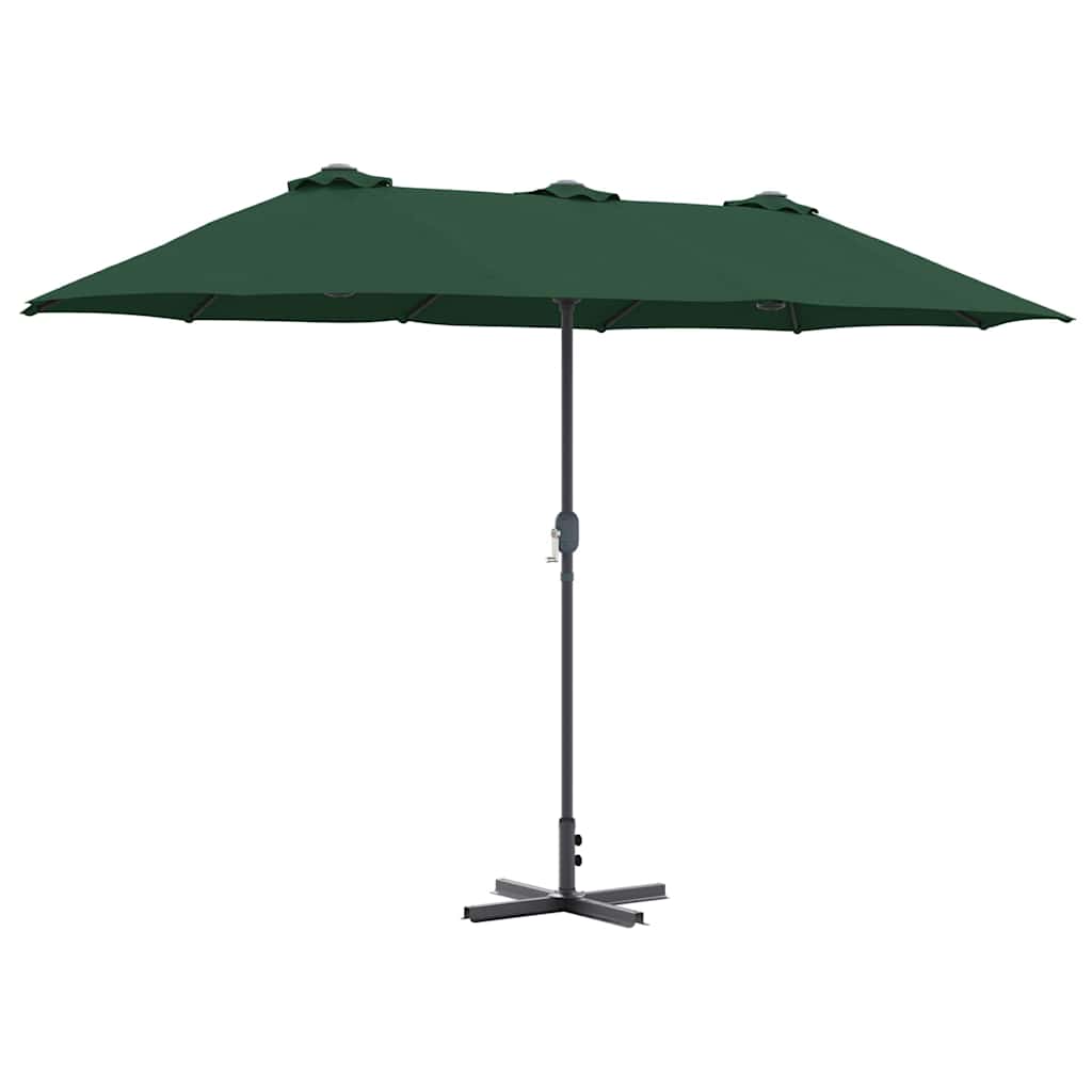 vidaXL Garden Parasol 370 x 197 x 239 cm Polyester and Aluminium Green 2