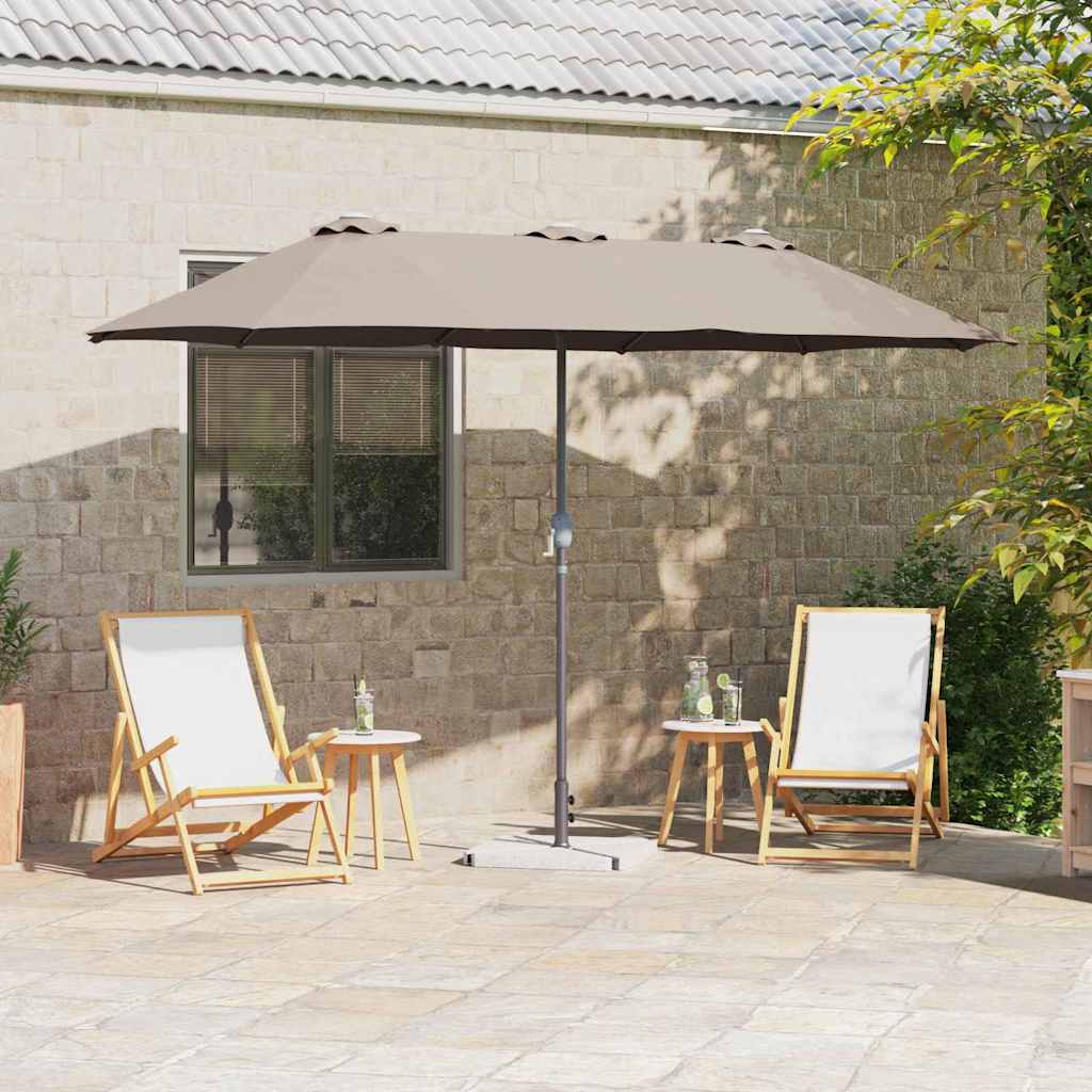 vidaXL Garden Parasol 370 x 197 x 239 cm Polyester and Aluminium Taupe 1