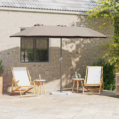 vidaXL Garden Parasol 370 x 197 x 239 cm Polyester and Aluminium Taupe 1