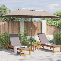 vidaXL Garden Parasol 370 x 197 x 239 cm Polyester and Aluminium Taupe 4