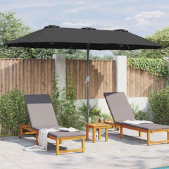 vidaXL Garden Parasol 370 x 197 x 239 cm Polyester and Aluminium Black 4