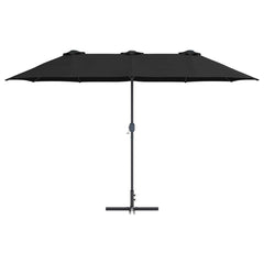 vidaXL Garden Parasol 370 x 197 x 239 cm Polyester and Aluminium Black 5