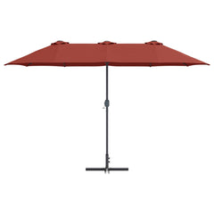 vidaXL Garden Parasol 370 x 197 x 239 cm Polyester and Aluminium 5