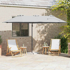 vidaXL Umbrella Sand 372 x 198 x 243 cm Polyester and Aluminium 1