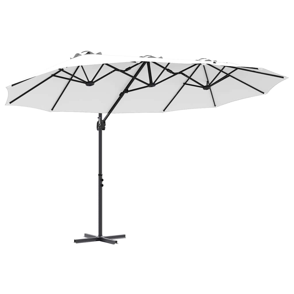 vidaXL Umbrella Sand 372 x 198 x 243 cm Polyester and Aluminium 2
