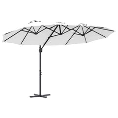 vidaXL Umbrella Sand 372 x 198 x 243 cm Polyester and Aluminium 2
