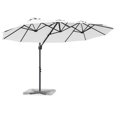 vidaXL Umbrella Sand 372 x 198 x 243 cm Polyester and Aluminium 3