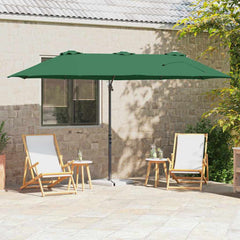 vidaXL Umbrella Green 372 x 198 x 243 cm Polyester and Aluminium 1