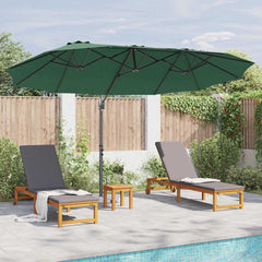 vidaXL Umbrella Green 372 x 198 x 243 cm Polyester and Aluminium 4