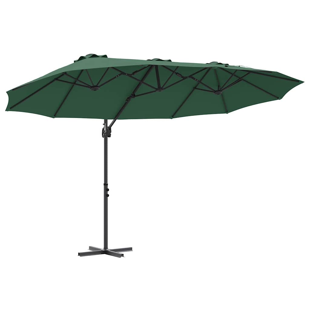 vidaXL Umbrella Green 372 x 198 x 243 cm Polyester and Aluminium 2