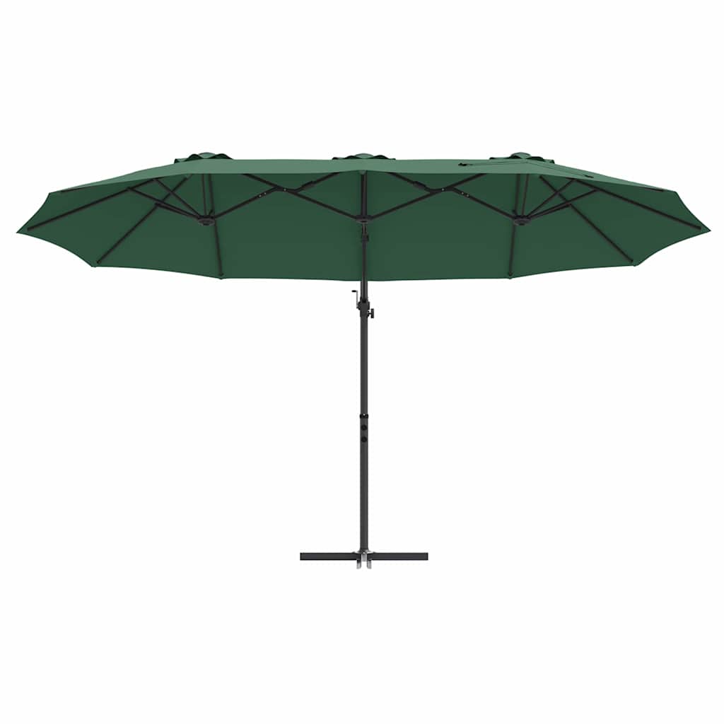 vidaXL Umbrella Green 372 x 198 x 243 cm Polyester and Aluminium 5