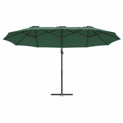 vidaXL Umbrella Green 372 x 198 x 243 cm Polyester and Aluminium 5