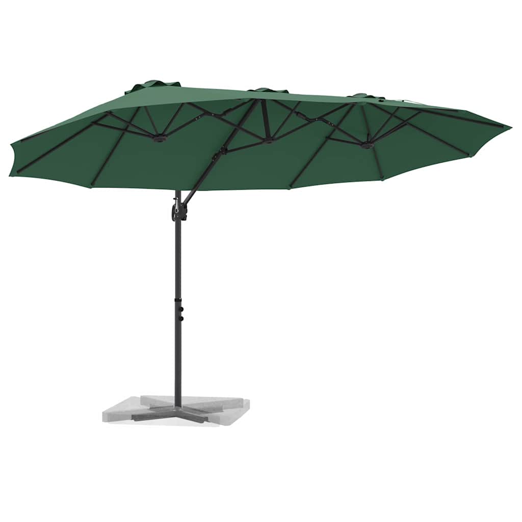 vidaXL Umbrella Green 372 x 198 x 243 cm Polyester and Aluminium 3