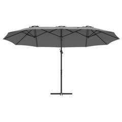 vidaXL Umbrella Anthracite 372 x 198 x 243 cm Polyester and Aluminium 5