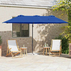 vidaXL Umbrella 372 x 198 x 243 cm Polyester and Aluminium Azurblau 1