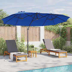 vidaXL Umbrella 372 x 198 x 243 cm Polyester and Aluminium Azurblau 4