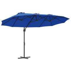 vidaXL Umbrella 372 x 198 x 243 cm Polyester and Aluminium Azurblau 2