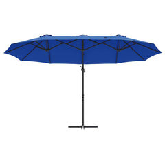 vidaXL Umbrella 372 x 198 x 243 cm Polyester and Aluminium Azurblau 5