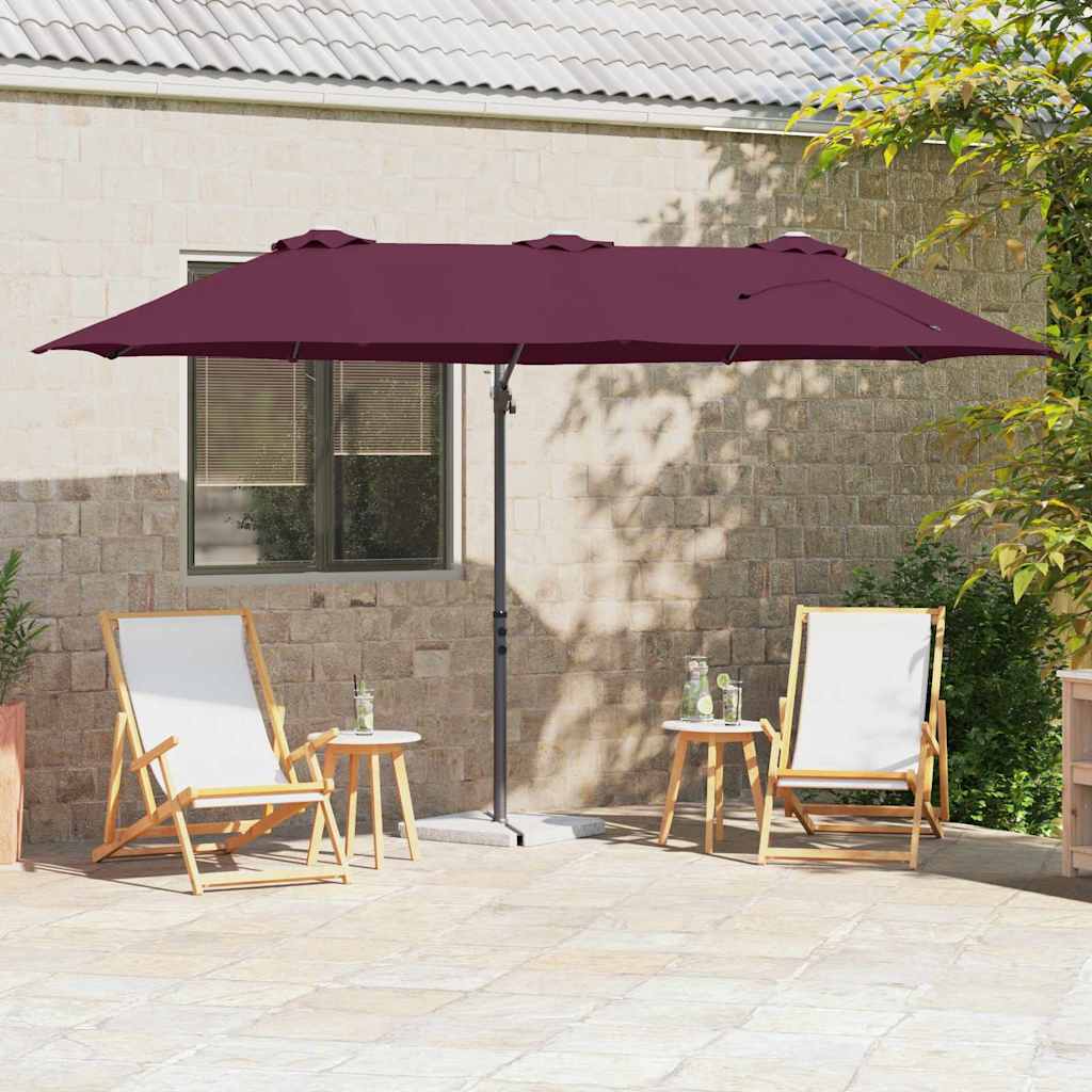 vidaXL Umbrella Bordeaux Red 372 x 198 x 243 cm 1