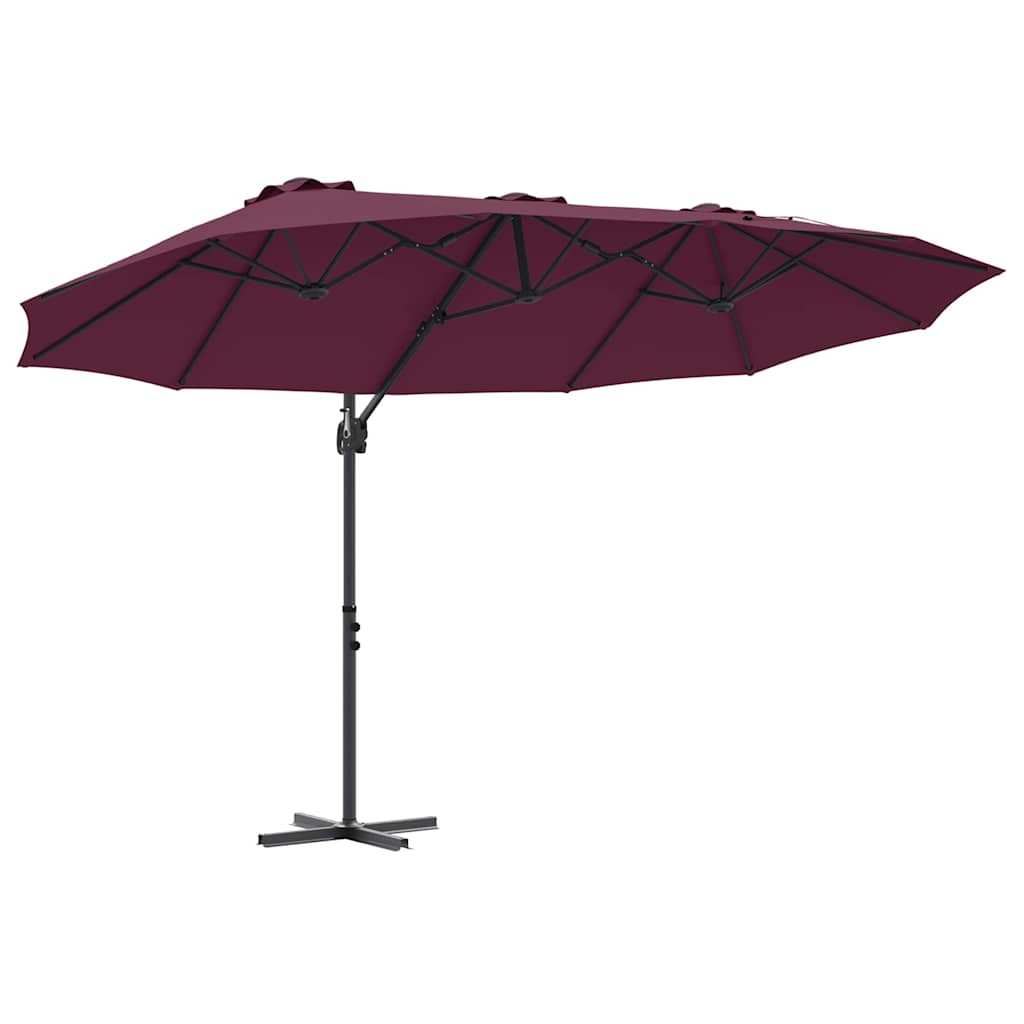 vidaXL Umbrella Bordeaux Red 372 x 198 x 243 cm 2