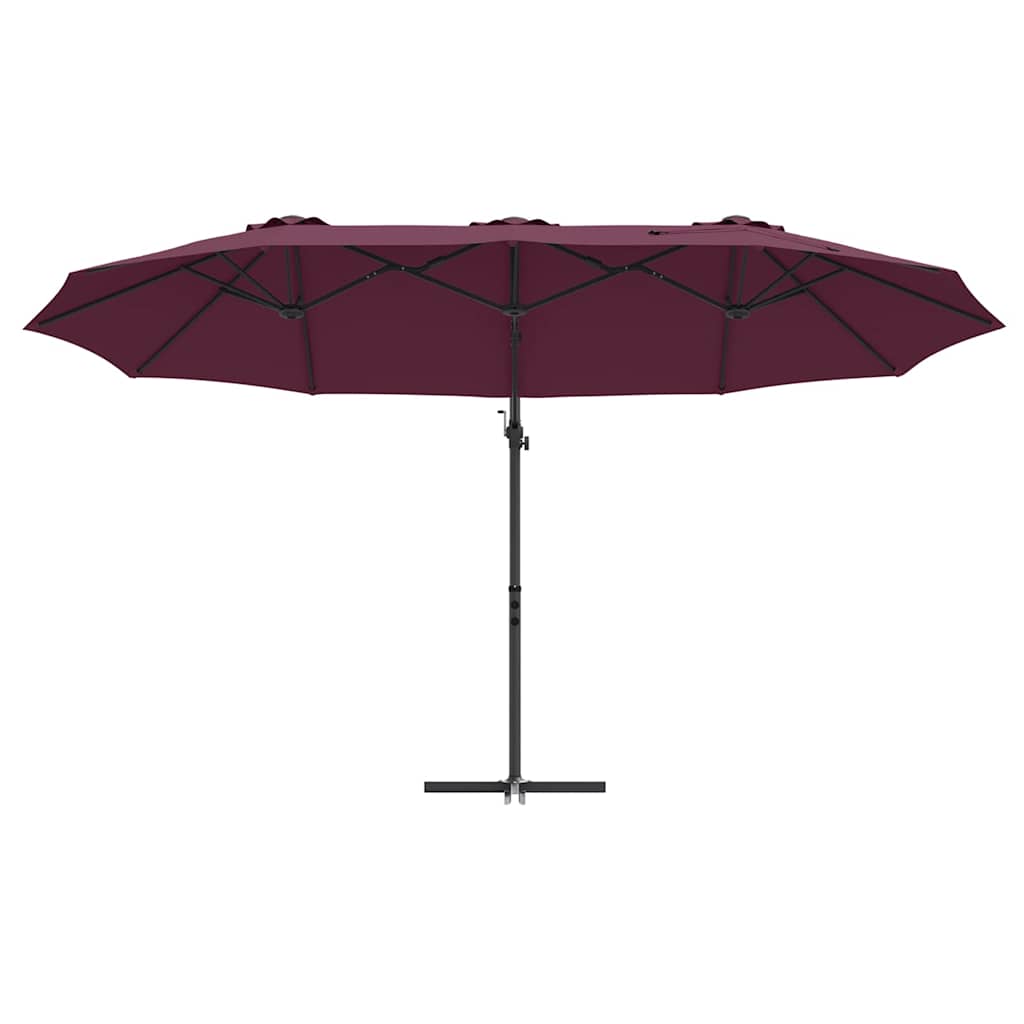 vidaXL Umbrella Bordeaux Red 372 x 198 x 243 cm 5