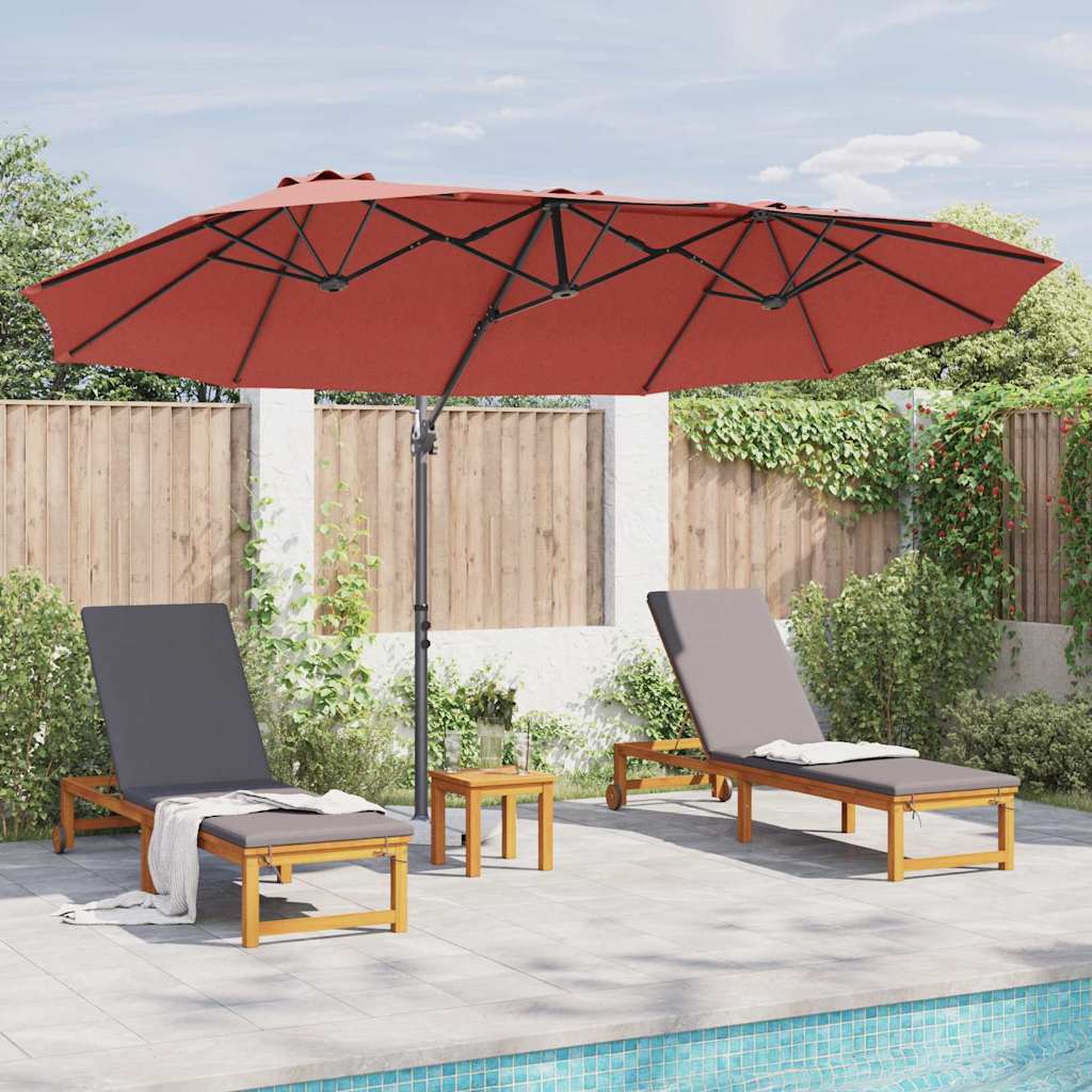 vidaXL Umbrella Terracotta 372 x 198 x 243 cm Polyester and Aluminium 4