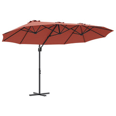 vidaXL Umbrella Terracotta 372 x 198 x 243 cm Polyester and Aluminium 2
