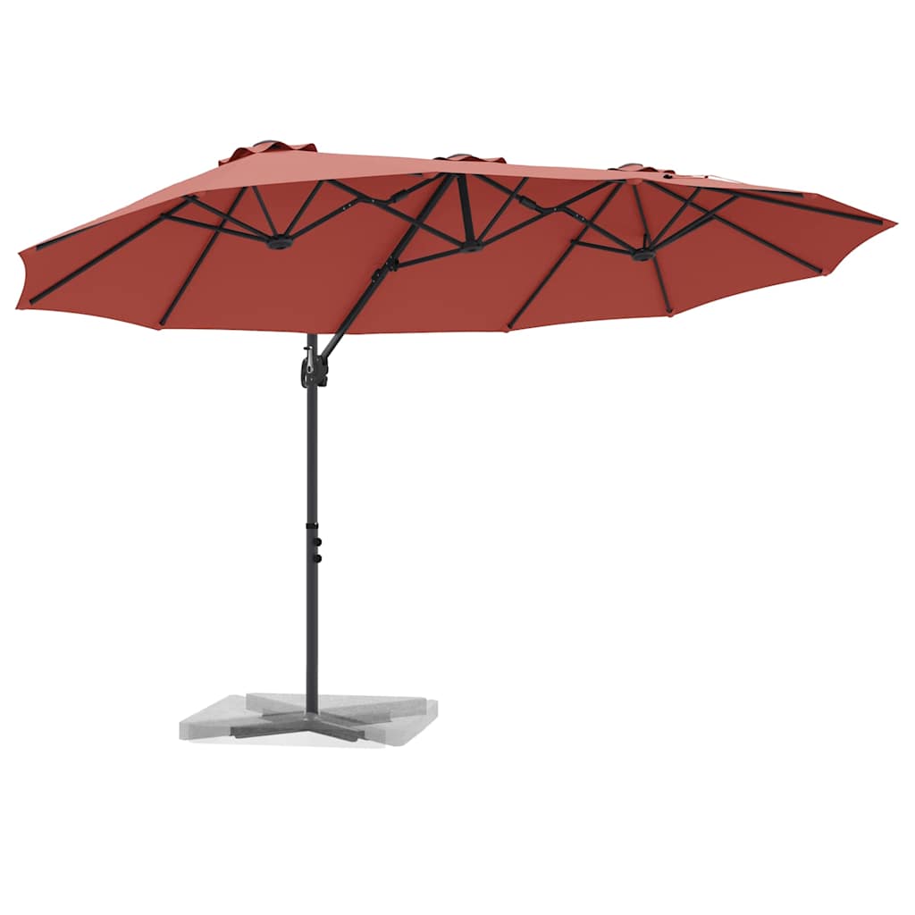 vidaXL Umbrella Terracotta 372 x 198 x 243 cm Polyester and Aluminium 3