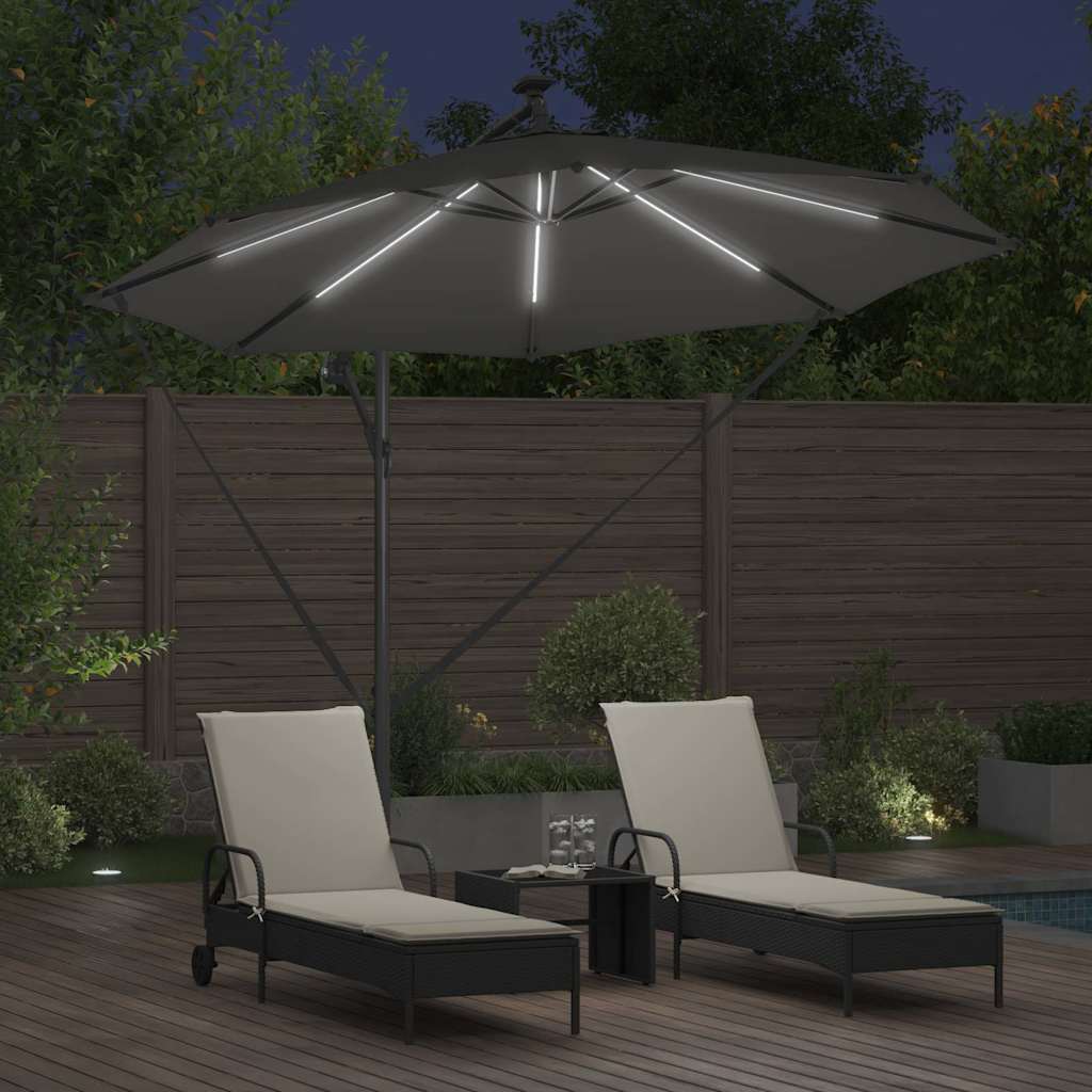 vidaXL Umbrella 294 x 294 x 248 cm Polyester and Aluminium Anthracite 4