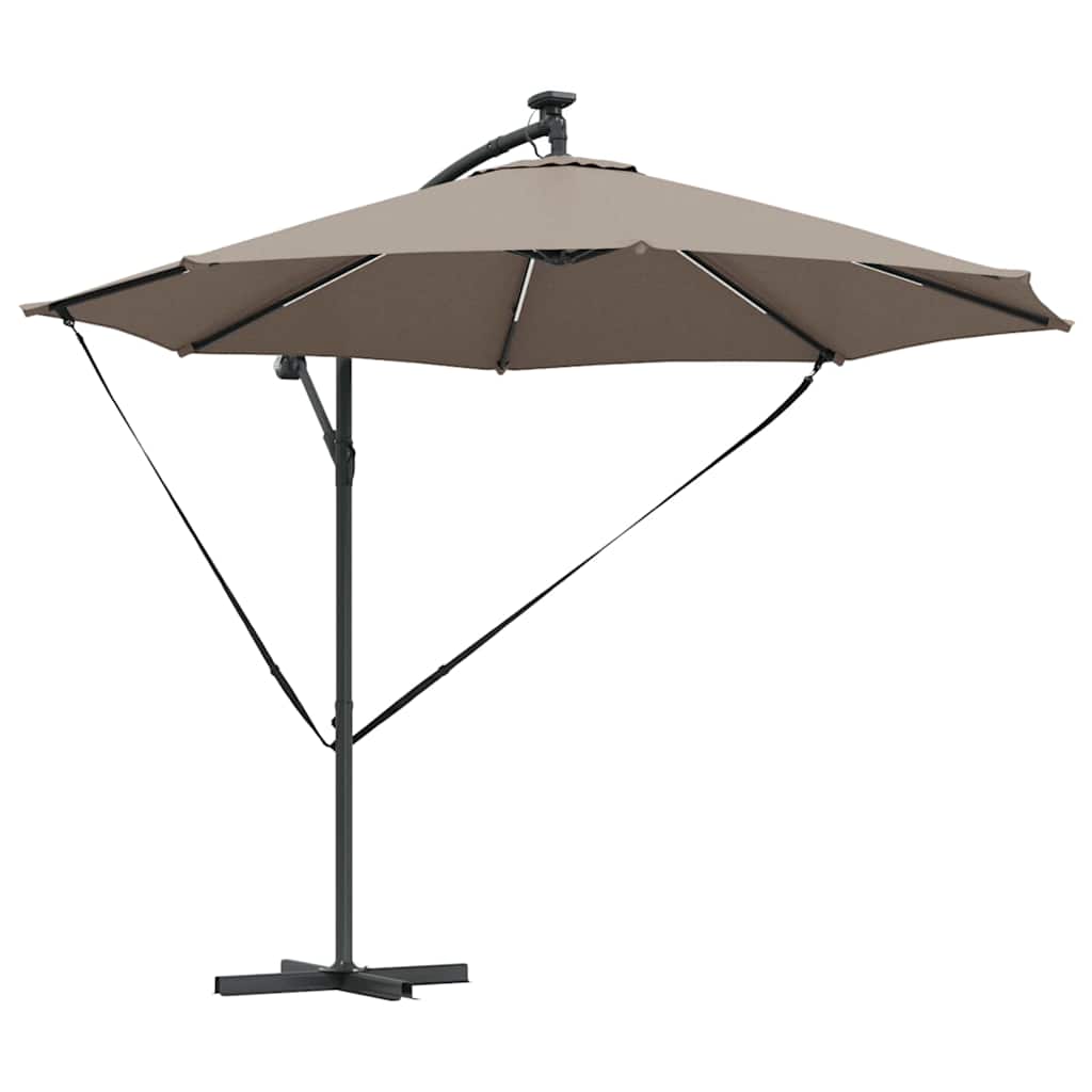vidaXL Umbrella 294 x 294 x 248 cm Polyester and Aluminium Taupe 2