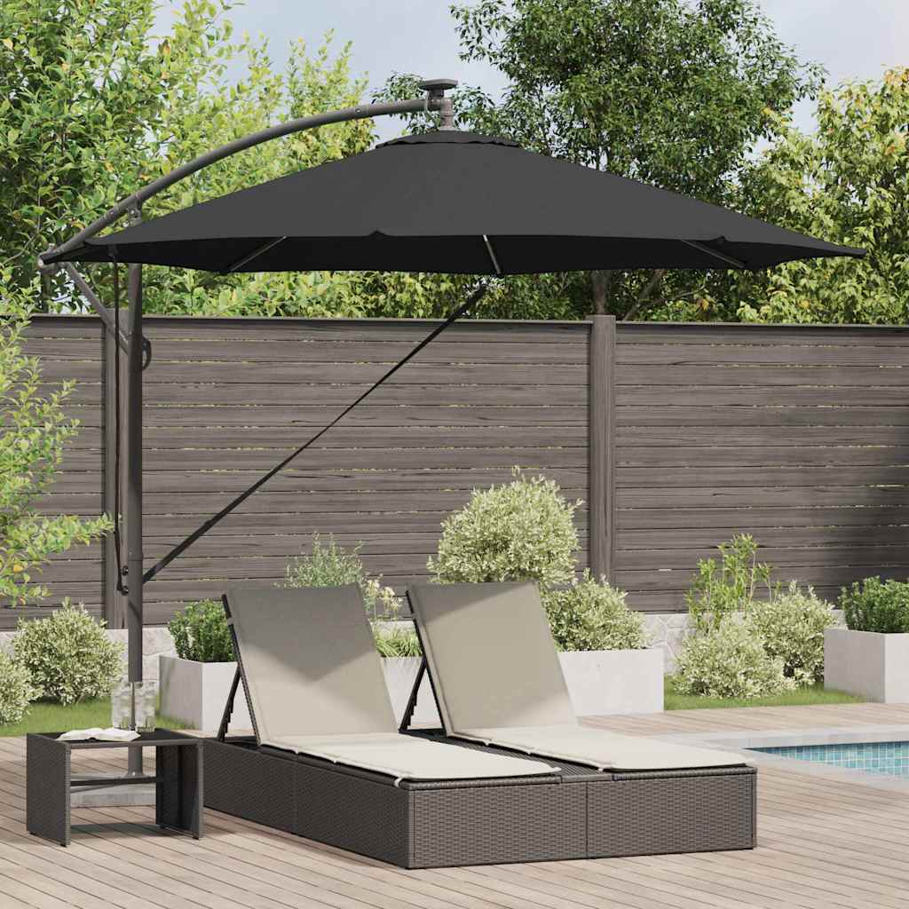 vidaXL Umbrella 294 x 294 x 248 cm Polyester and Aluminium Black 1