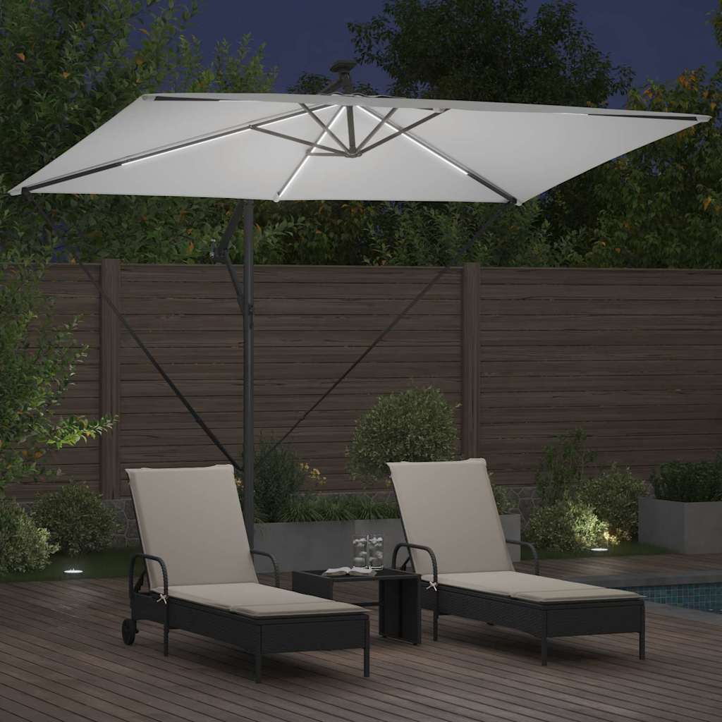 vidaXL Parasol 294 x 200 x 270 cm Polyester and Aluminium Sand 4