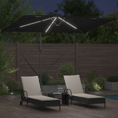 vidaXL Parasol 294 x 200 x 270 cm Polyester and Aluminium Black 4