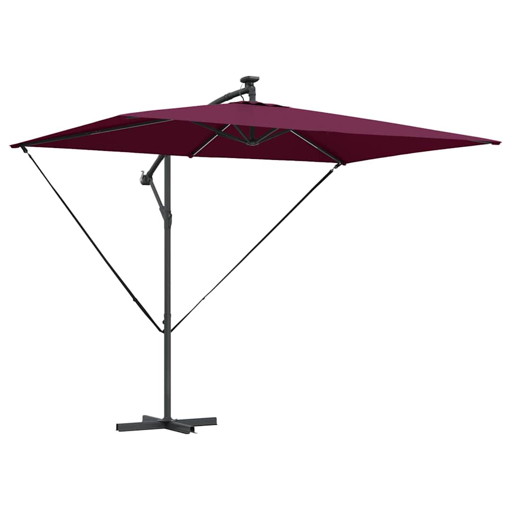 vidaXL Parasol 294 x 200 x 270 cm Polyester and Aluminium Bordeaux Red 2