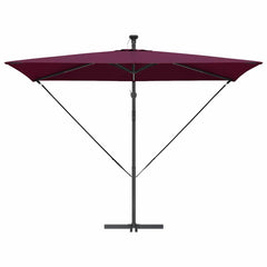 vidaXL Parasol 294 x 200 x 270 cm Polyester and Aluminium Bordeaux Red 6