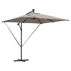 vidaXL Umbrella 249 x 249 x 250 cm Polyester and Aluminium Taupe 2
