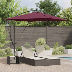 vidaXL Umbrella with LED Strip Lights Bordeaux Red 249 x 249 x 250 cm 1
