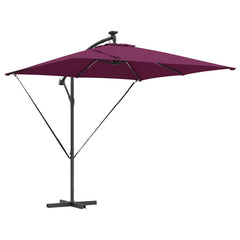 vidaXL Umbrella with LED Strip Lights Bordeaux Red 249 x 249 x 250 cm 2