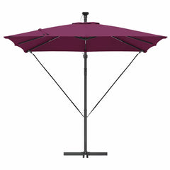 vidaXL Umbrella with LED Strip Lights Bordeaux Red 249 x 249 x 250 cm 6