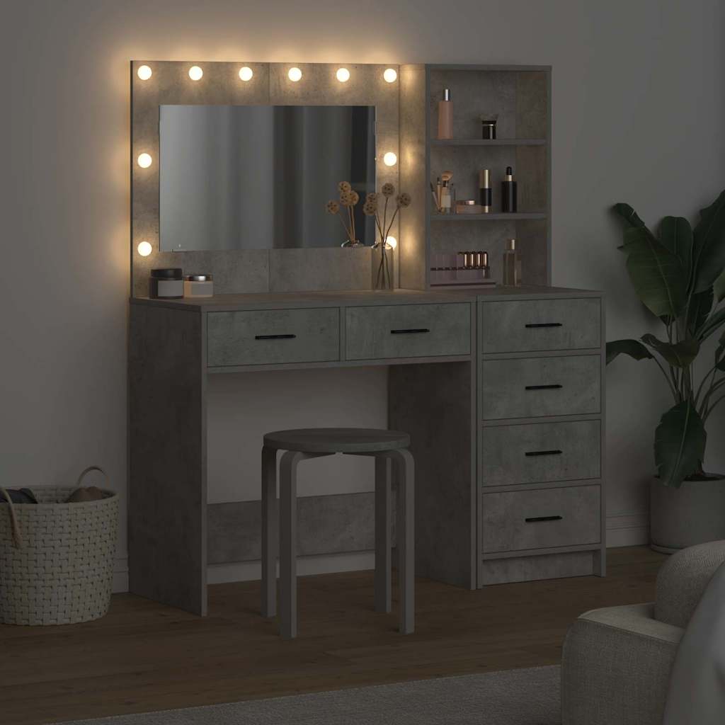 vidaXL Dressing Table 2 pcs Grey 78.5 x 41 x 135 cm Engineered Wood 4